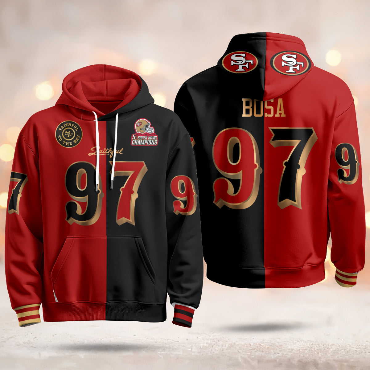 SF Rivalries 5x Champions & Faithful To The Bay Vapor Limited Hoodie - Stitched