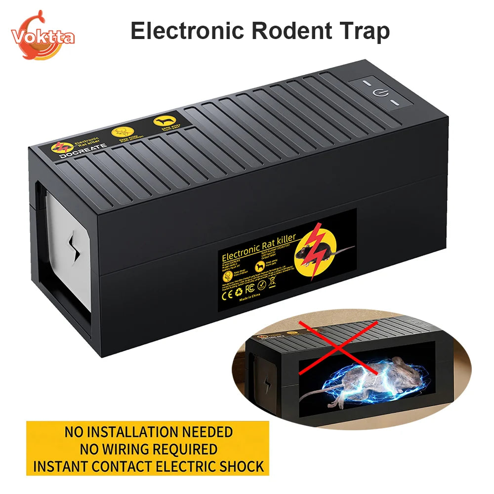 Electronic Rodent Trap Intelligent 1800V High-voltage Touchless Automatic Rat Trap Rodent Killer Pest Mouse Control Box Rejector