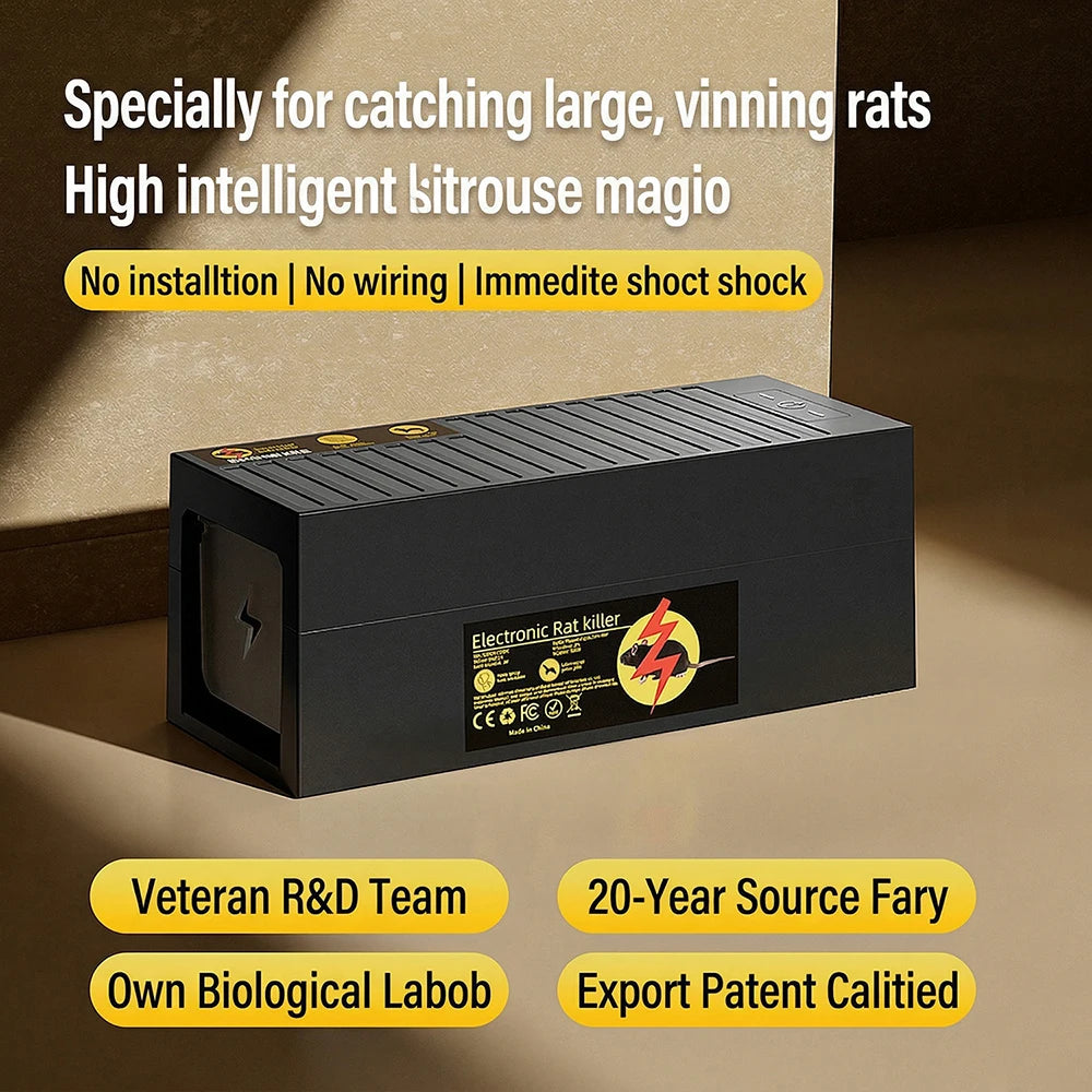 Electronic Rodent Trap Intelligent 1800V High-voltage Touchless Automatic Rat Trap Rodent Killer Pest Mouse Control Box Rejector
