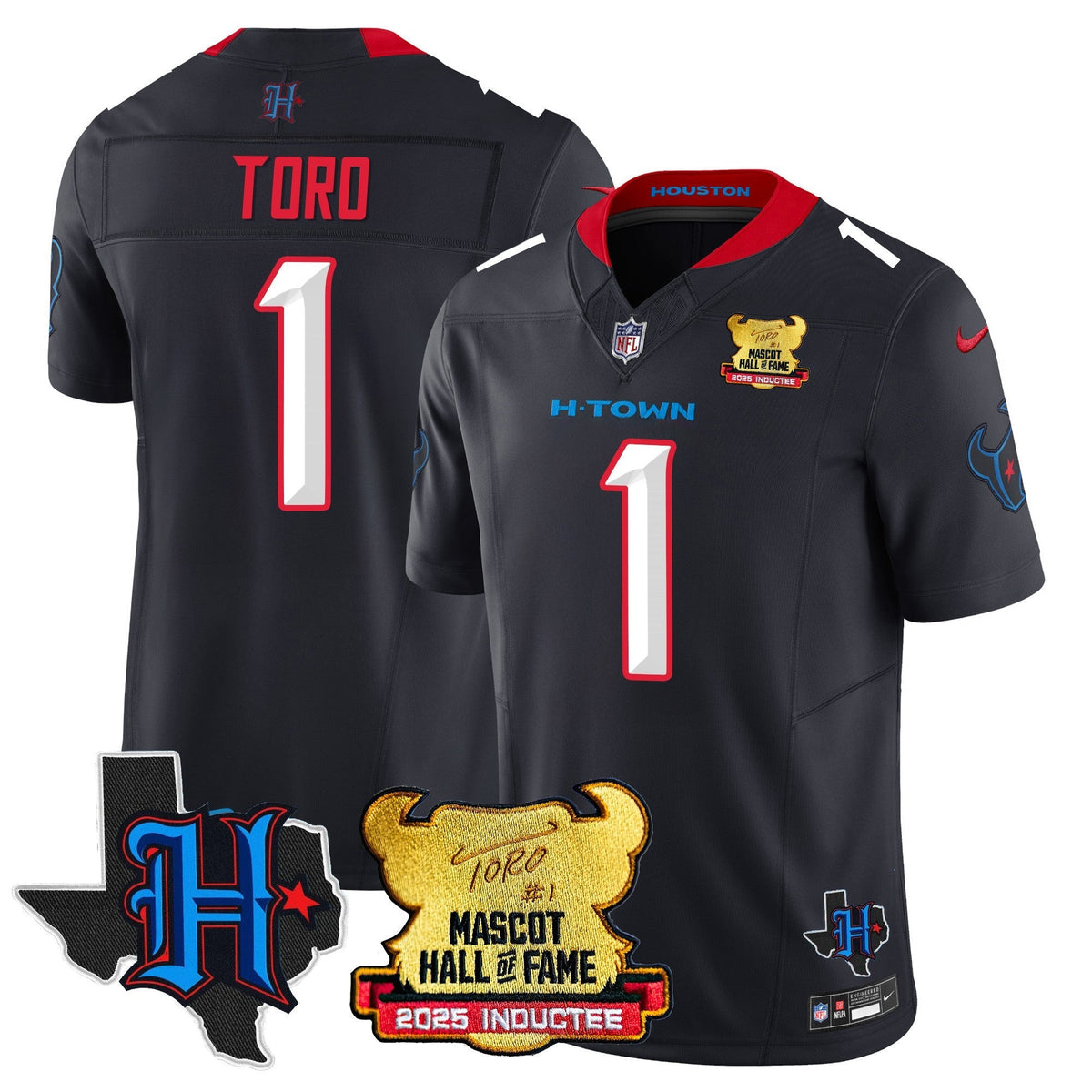 Houston Texans 2025 Mascot Hall Of Fame Jersey - All Stitched