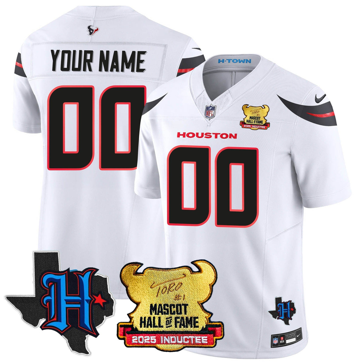 Houston Texans 2025 Mascot Hall Of Fame Custom Jersey - All Stitched