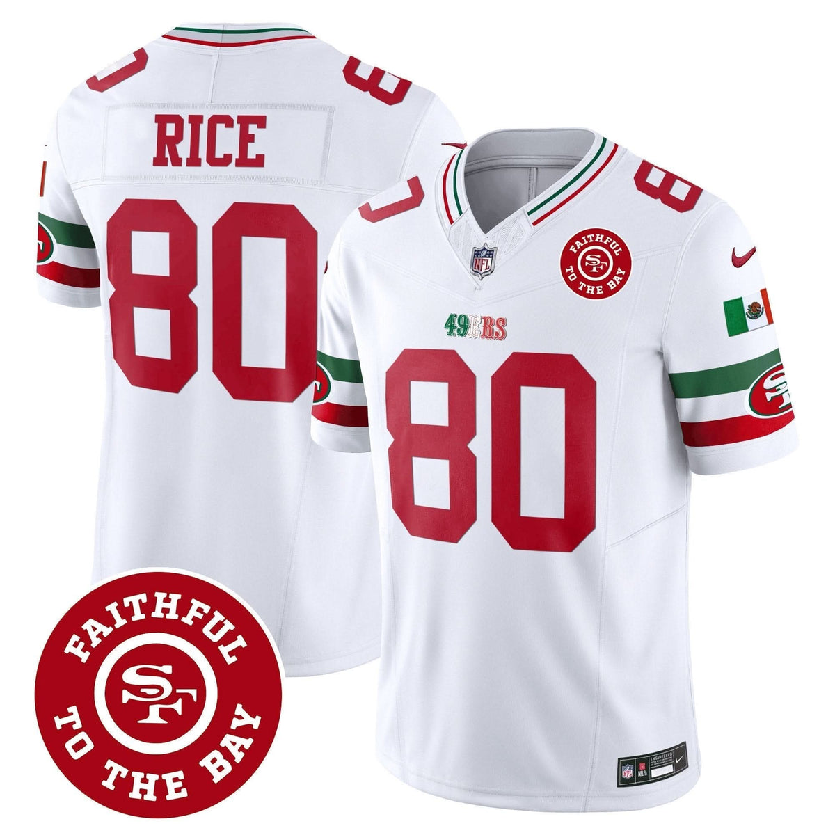 49ers Mexico Faithful To The Bay Patch Vapor Jersey - All Stitched