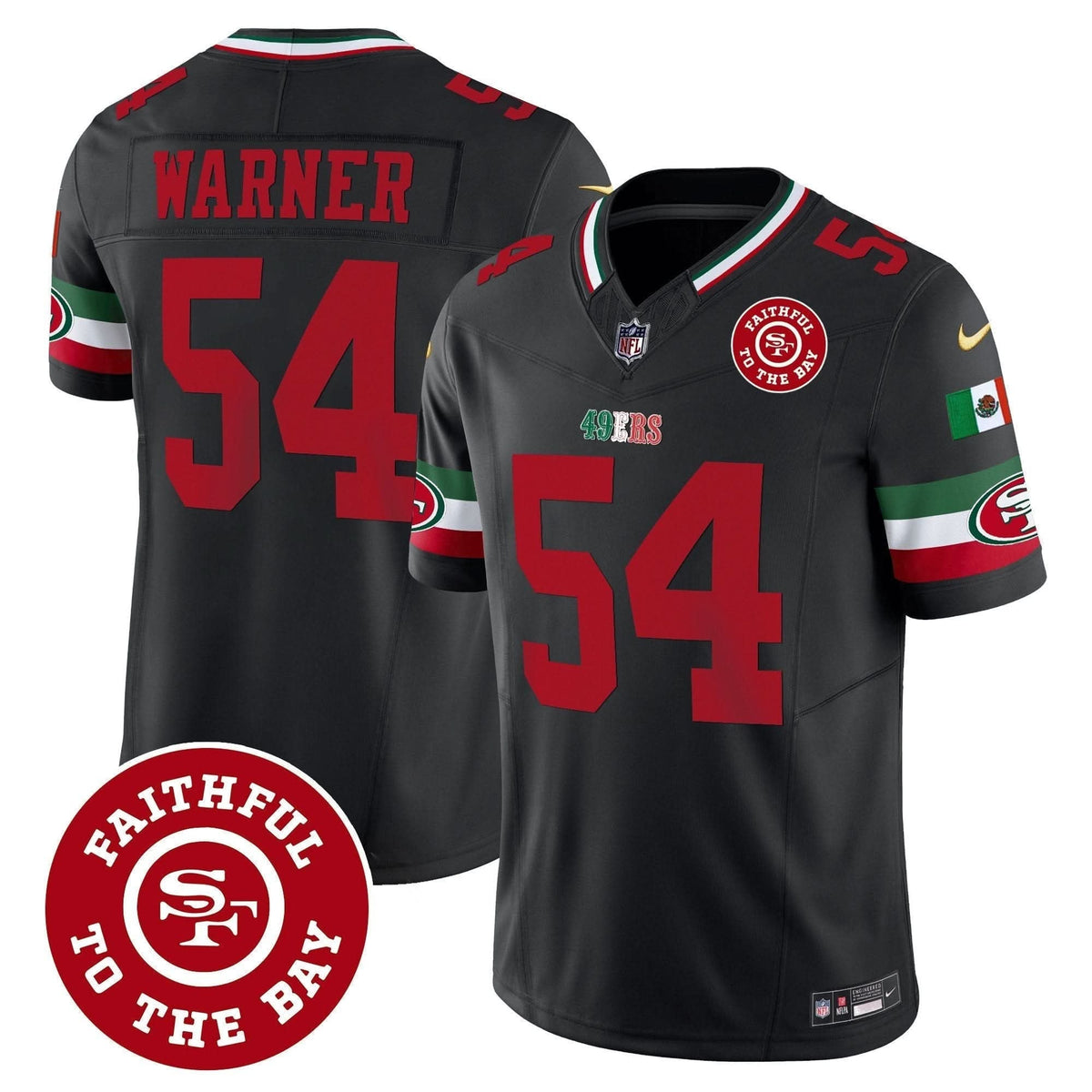 49ers Mexico Faithful To The Bay Patch Vapor Jersey - All Stitched