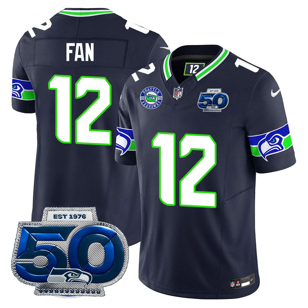 Seattle Seahawks 50th Season Vapor Limited Jersey - All Stitcheds