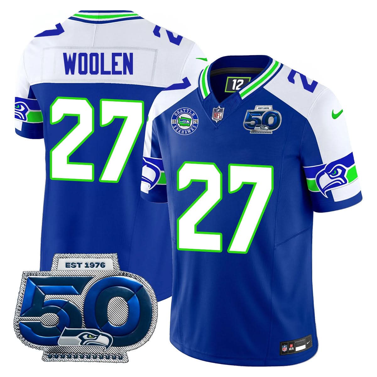 Seattle Seahawks 50th Season Vapor Limited Jersey - All Stitcheds