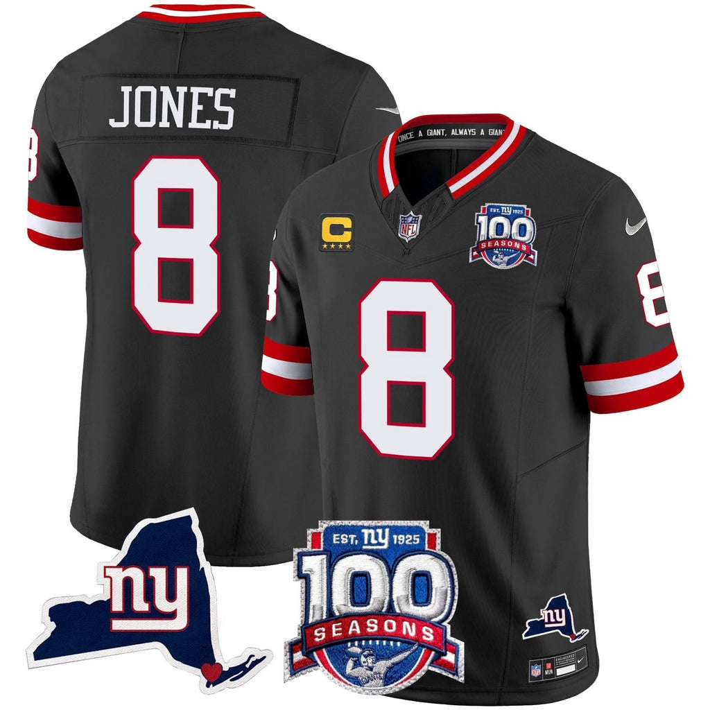New York Giants 100th Season & State Patch Vapor Limited Jersey - All Stitched