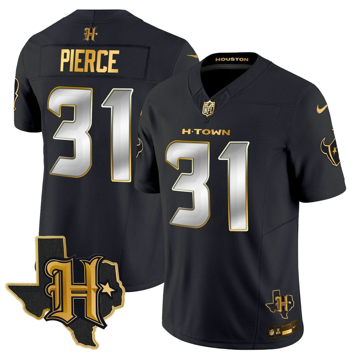 Houston Texans 2024 Texas Patch Gold Vapor Limited Jersey - All Stitched