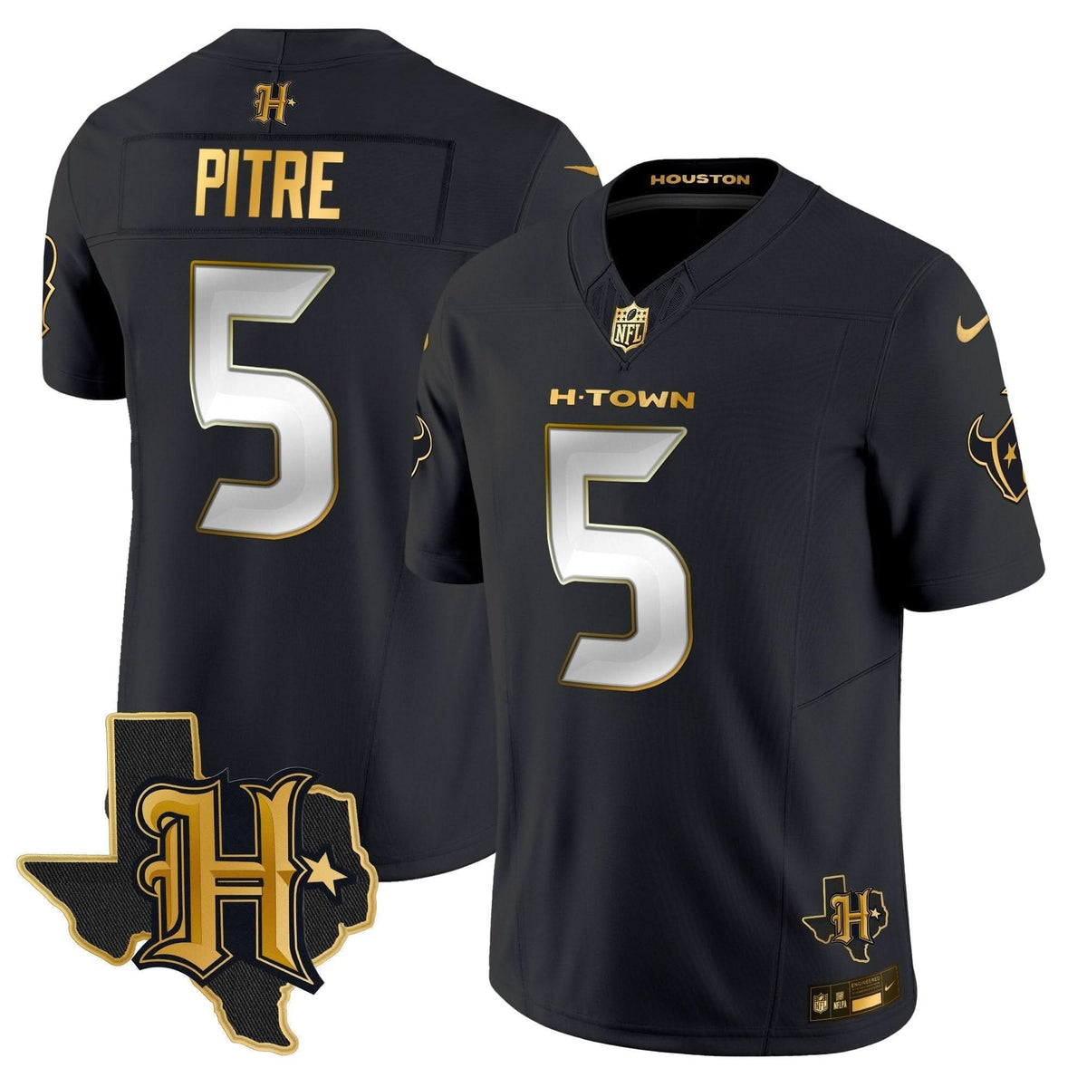 Houston Texans 2024 Texas Patch Gold Vapor Limited Jersey - All Stitched