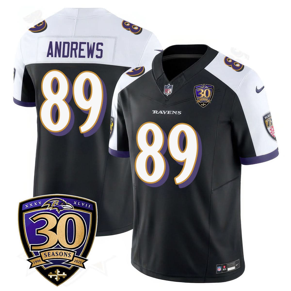 Baltimore Ravens Limited 30th Season Jersey - All Stitched