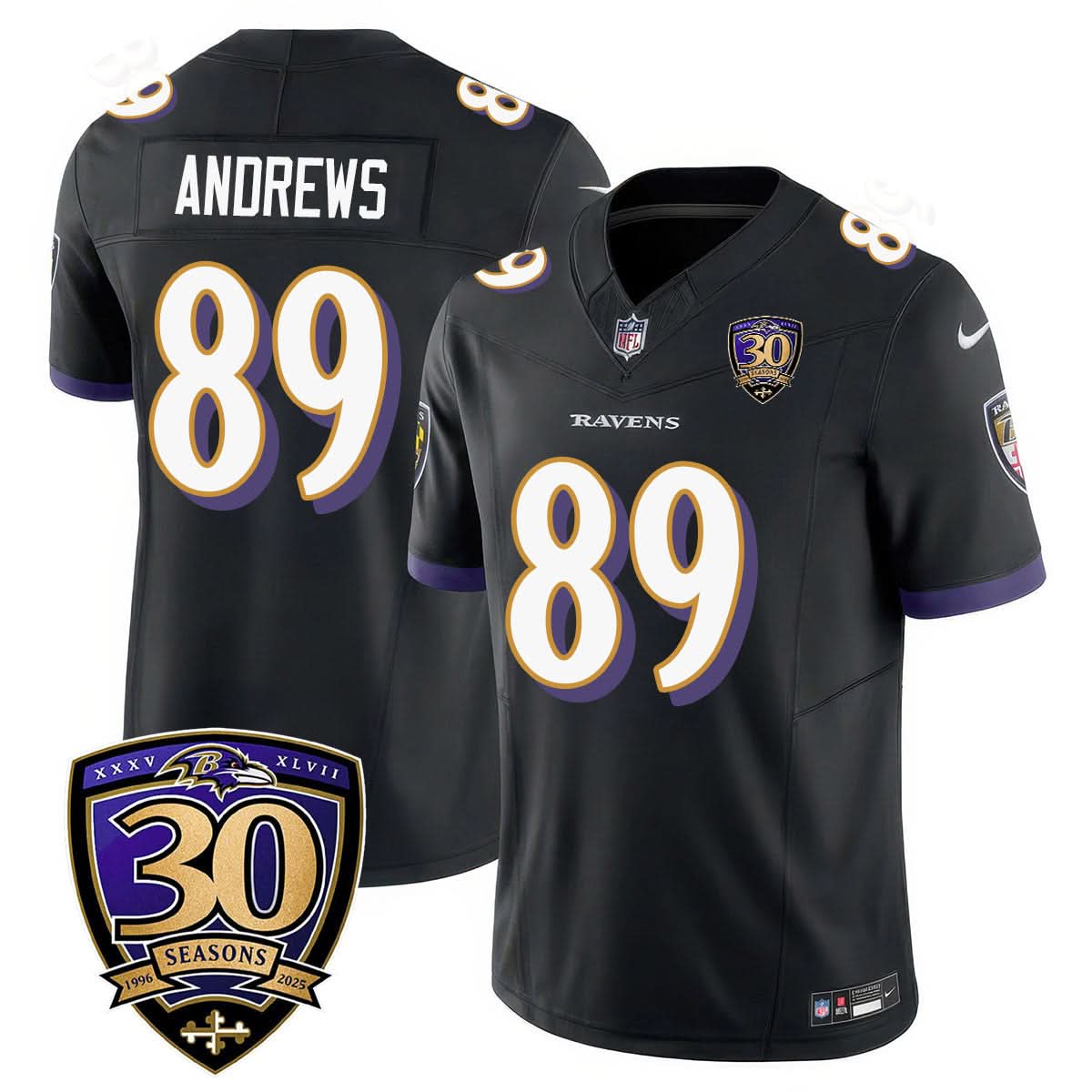 Baltimore Ravens Limited 30th Season Jersey - All Stitched