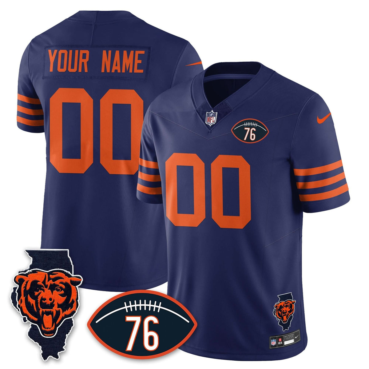 Chicago Bears Honor Steve McMichael Custom Jersey - All Stitched