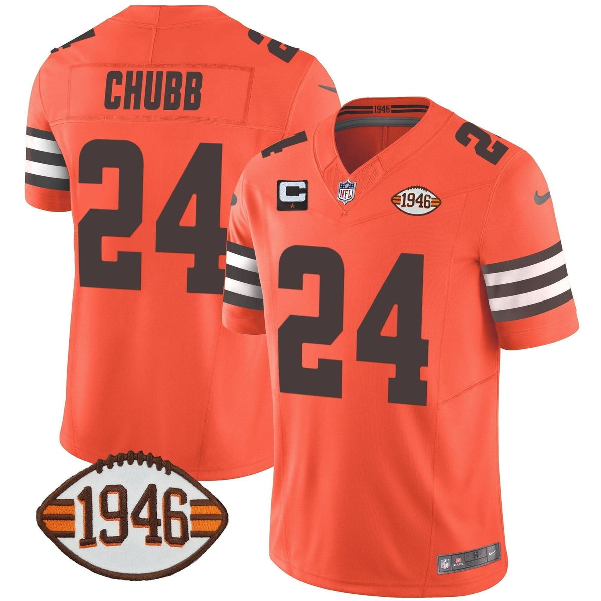 Browns 1946 75th Anniversary Patch Jersey - All Stitched