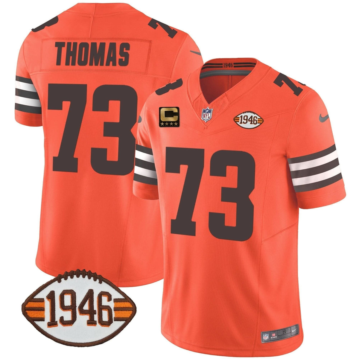 Browns 1946 75th Anniversary Patch Jersey - All Stitched