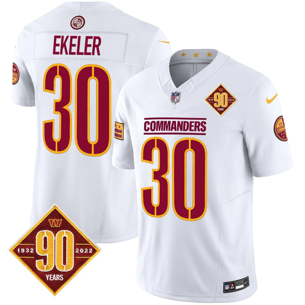 Washington Commanders 90th Anniversary Patch Vapor Limited Jersey - All Stitched