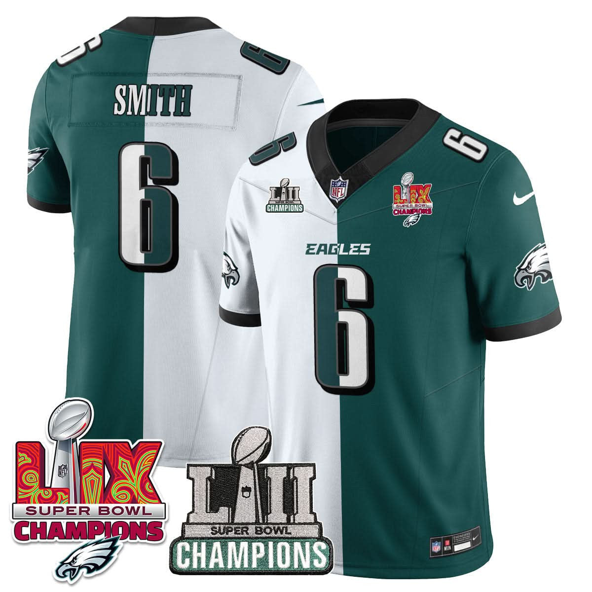 Philadelphia Eagles LII-LIX Super Bowl Champions Vapor Limited Jersey - All Stitched