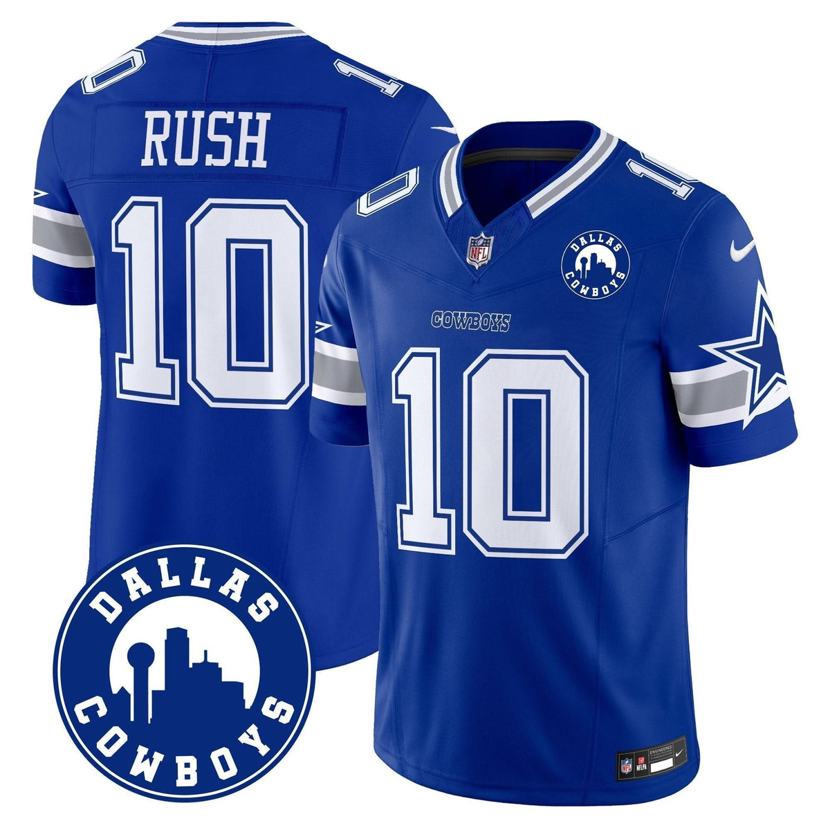 Cowboys "Dallas City" Patch Vapor Limited Jersey - All Stitched