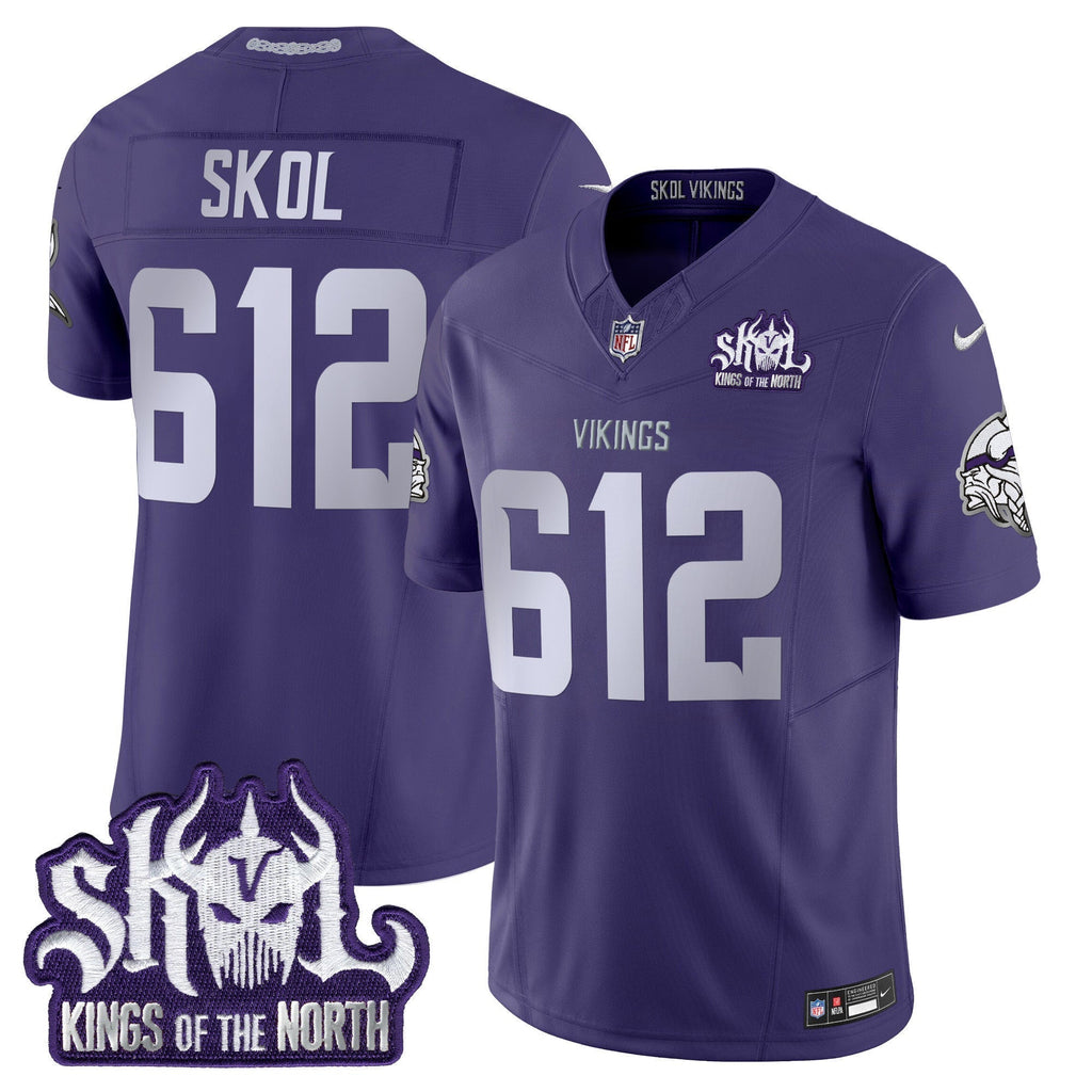 Minnesota Vikings 2025 Winter Warrior Skol Patch Vapor Limited Jersey - All Stitched