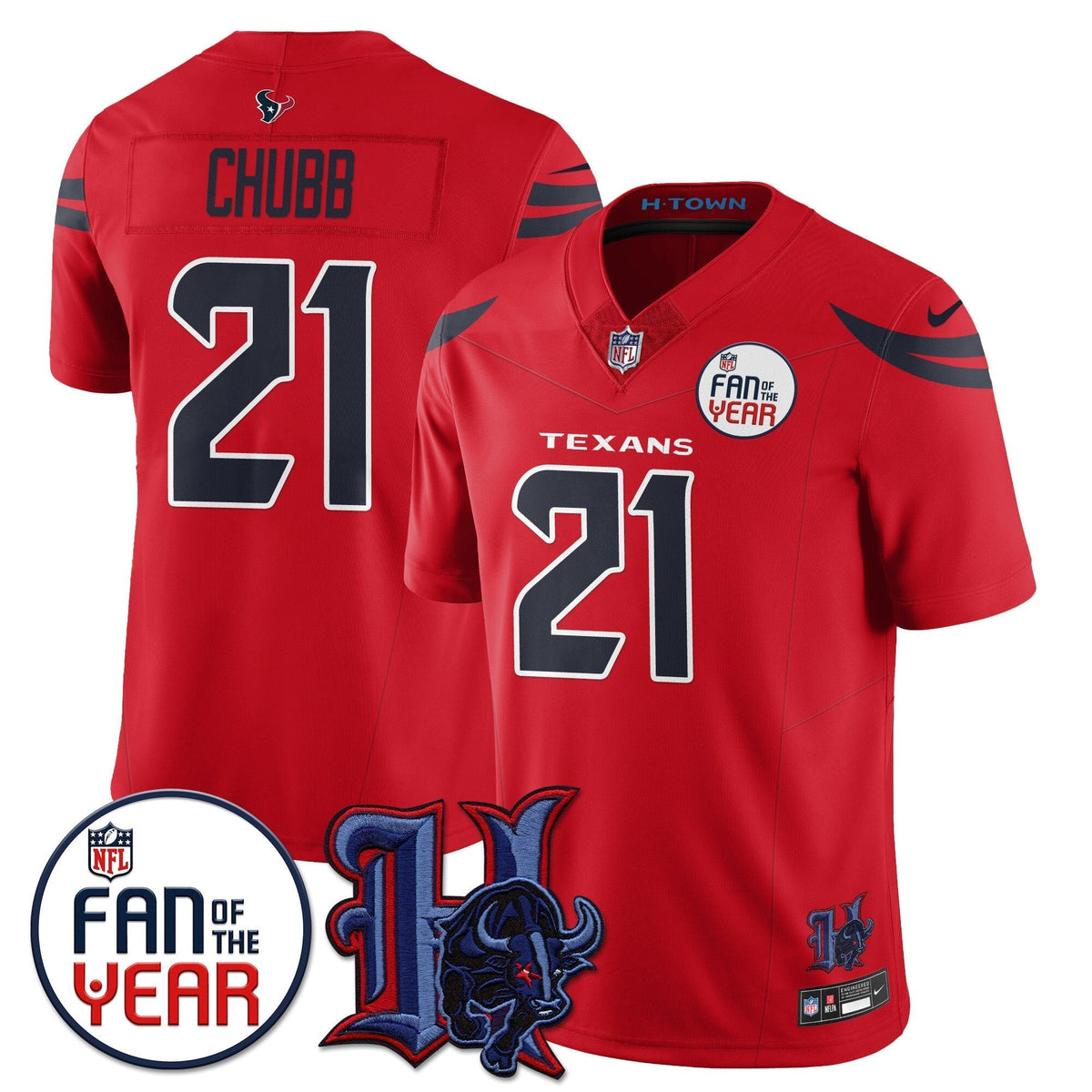 Houston Texans "Fan Of The Year" Jersey - All Stitched
