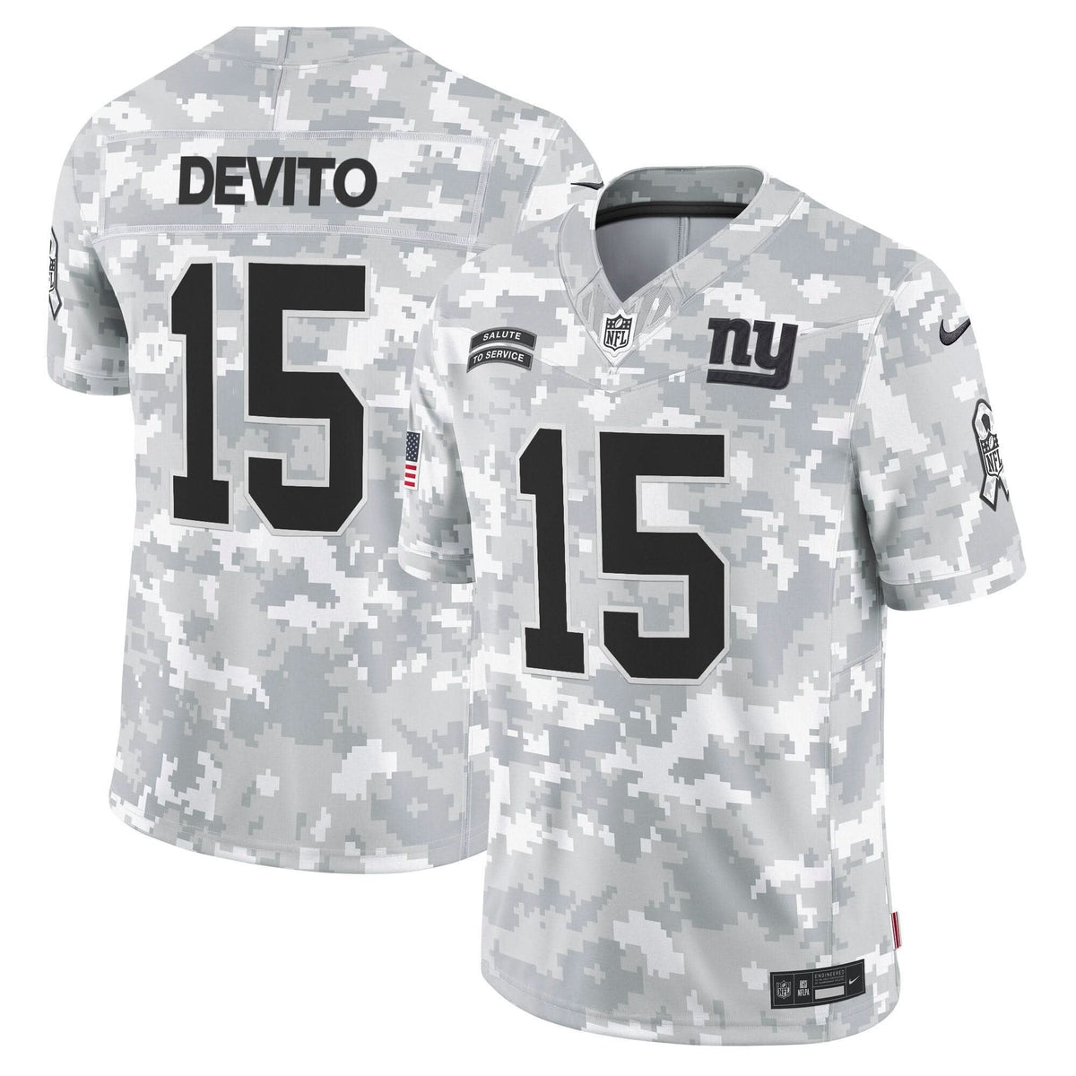 New York Giants 2024 Salute to Service Vapor Limited Jersey - Arctic Camo - All stitched
