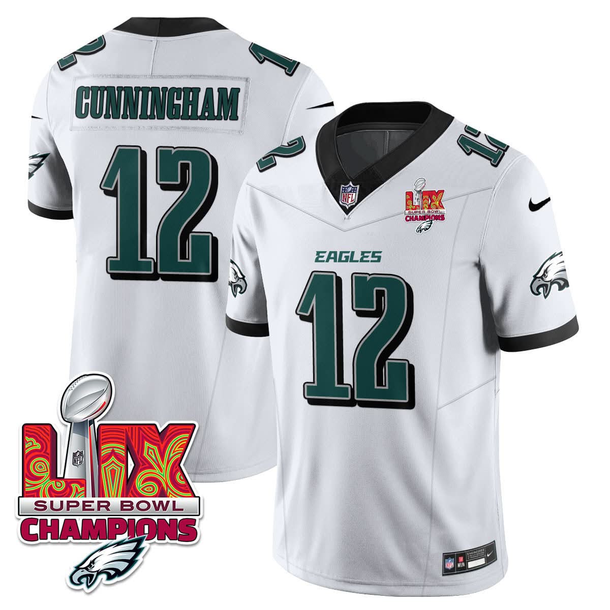 Philadelphia Eagles Super Bowl LIX Champions Gold Vapor Limited Jersey - All Stitched