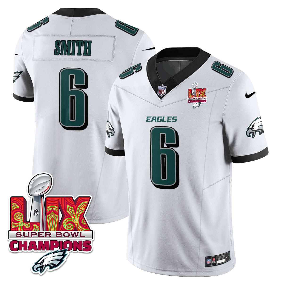 Philadelphia Eagles Super Bowl LIX Champions Gold Vapor Limited Jersey - All Stitched