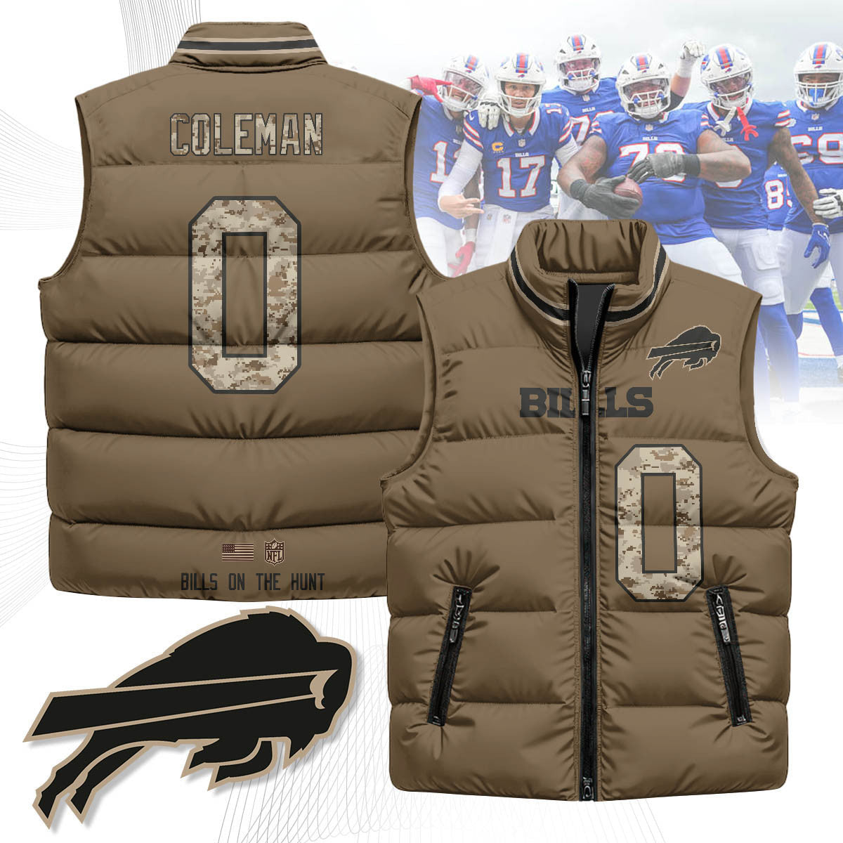 Buffalo Bills Hunting Unisex Puffer Vest