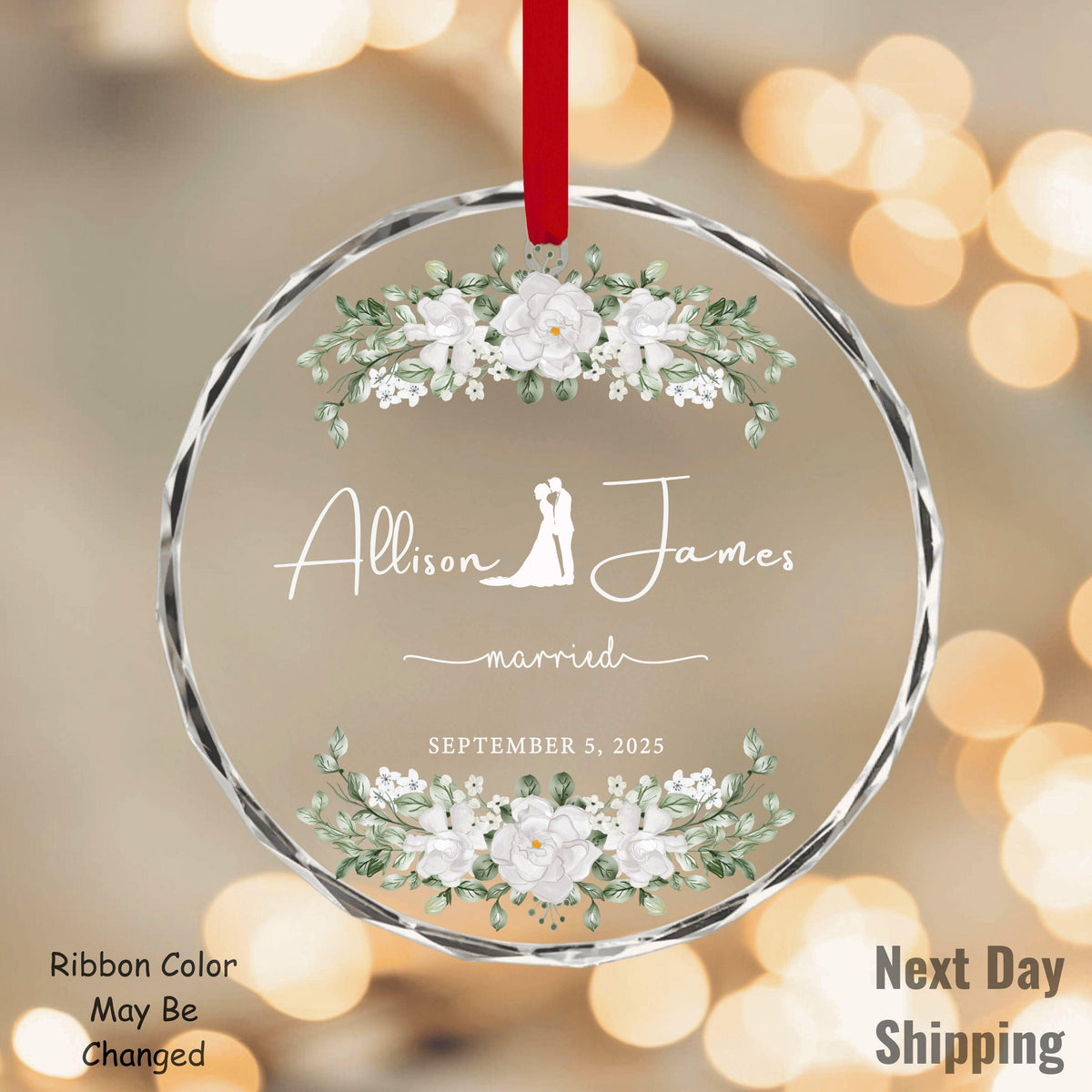 Personalized Wedding Ornament 2025: Elegant Glass Keepsake