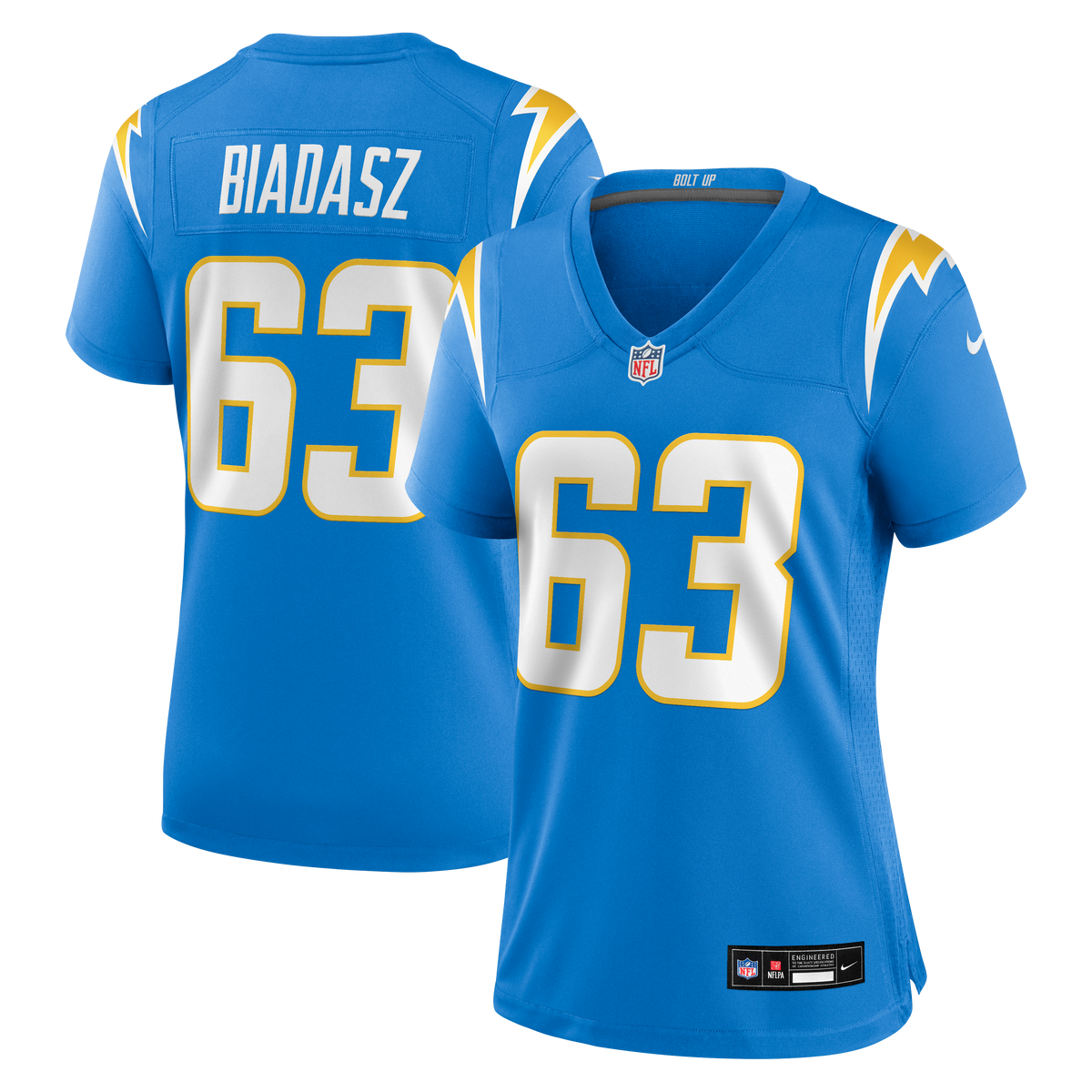Women's Los Angeles Chargers Tyler Biadasz Nike Powder Blue Team Game Jersey