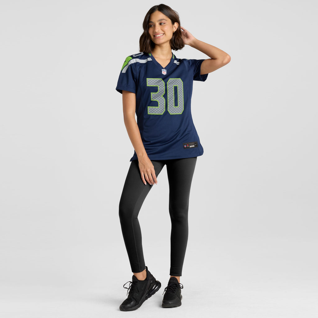Women's Seattle Seahawks Cam Akers Nike College Navy Team Game Jersey