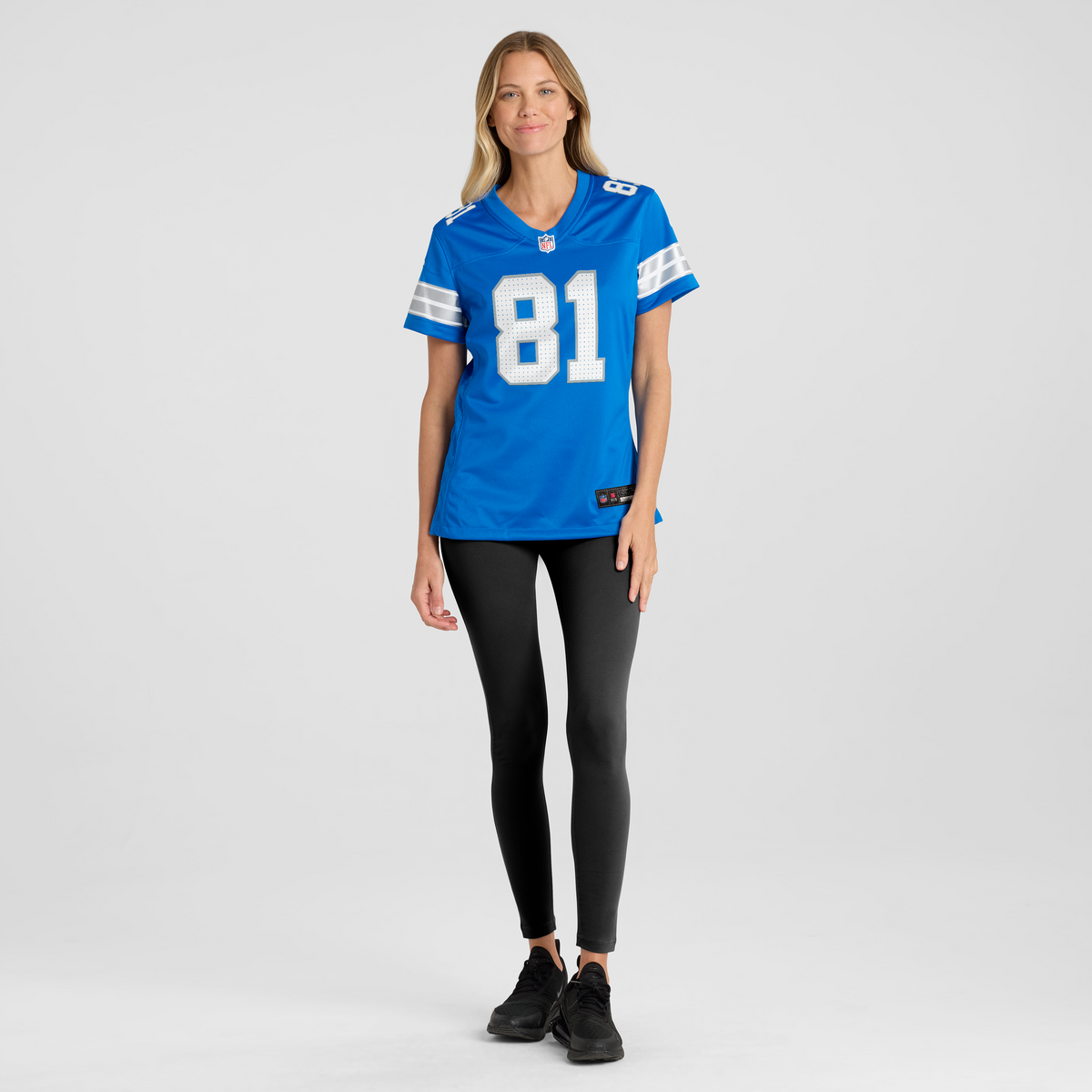 Women's Detroit Lions Calvin Johnson Nike Blue Team Retired Game Jersey